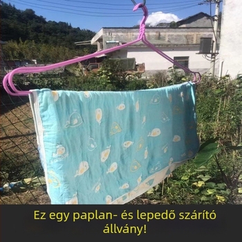 Kollégiumi ruhaszárító és ágyneműtartó állvány paplanok, lepedők és törölközők számára — Extra nagy méretű, vasváz