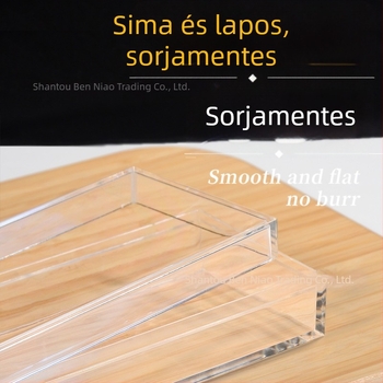 Élelmiszer-minőségű, átlátszó műanyag doboz, keskeny, hosszúkás forma, asztali tároláshoz és ajándékcsomagoláshoz, vastag falú