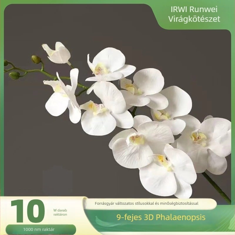 9 fejű Phalaenopsis művirágok otthoni dekorációhoz és esküvői díszítéshez