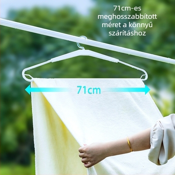 Hosszabbítható, kihúzható ruhakasztó varrat nélküli dizájnnal, forgó, többfunkciós használatra