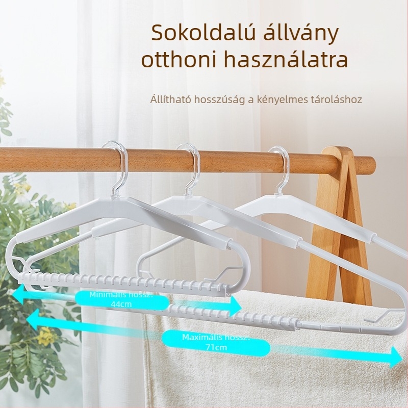 Hosszabbítható, kihúzható ruhakasztó varrat nélküli dizájnnal, forgó, többfunkciós használatra