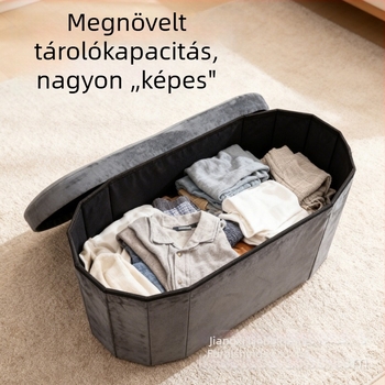 Személyre szabható velúr összecsukható, multifunkcionális ovális tároló ülőke otthoni használatra, cipőcserére és ülésre