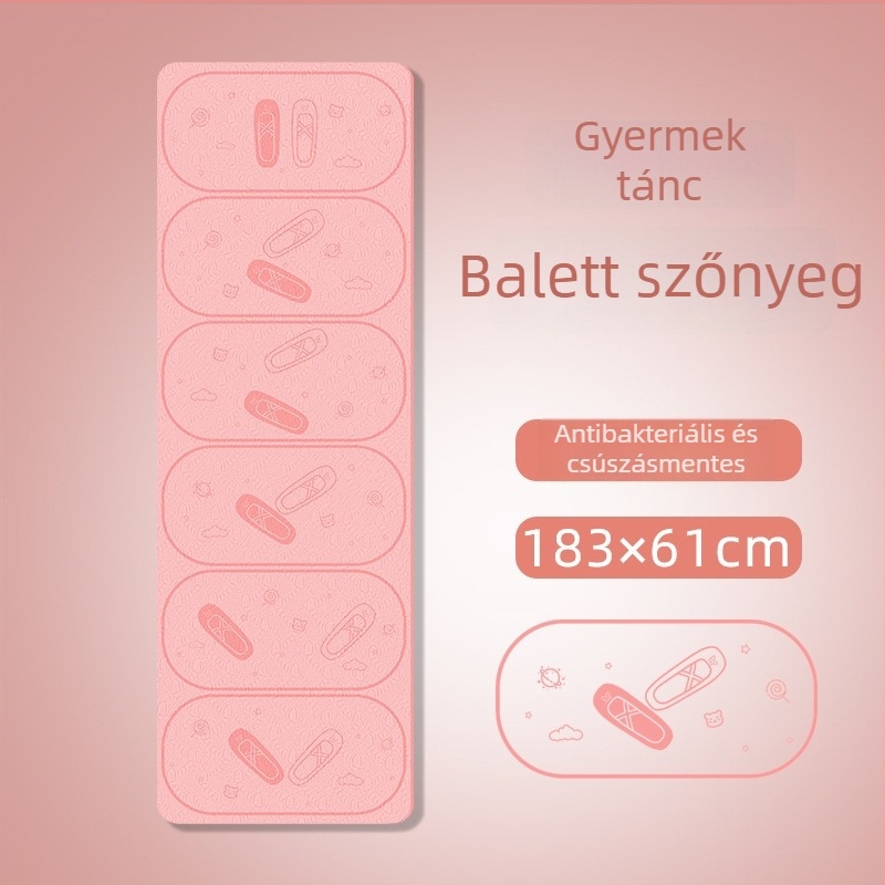 Balett lábpozíciók diagramjával gyerekeknek – csúszásmentes, ütéscsillapító jóga matrac otthoni használatra
