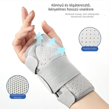 Kivehető acéllemezes csuklótartó – légáteresztő, állítható támogatás, ficam elleni védelem