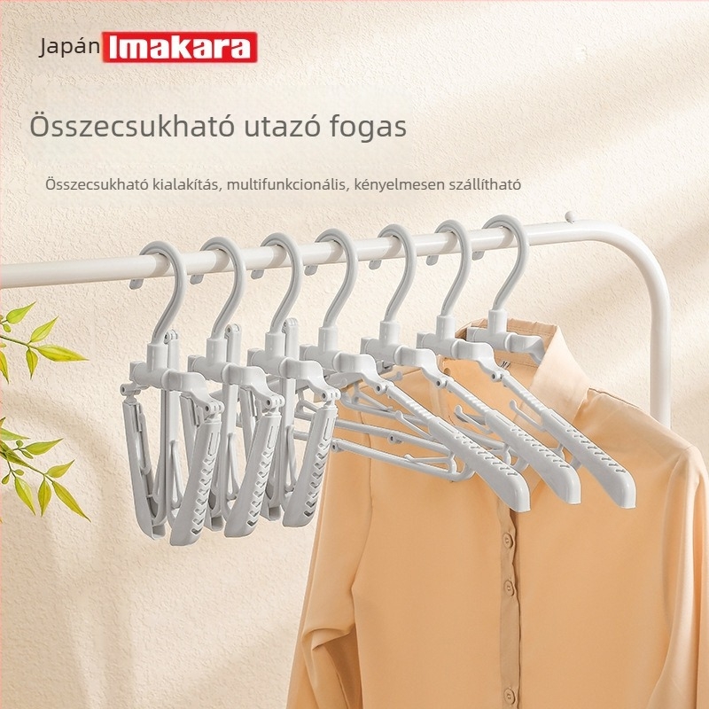 Imakara összecsukható utazó ruhaszárító – hordozható, csúszásmentes, teleszkópos kivitel
