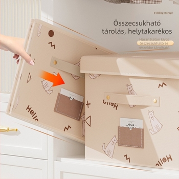 Mosható textil tároló doboz, összecsukható ruhásszekrény, nagy kapacitás gyerekjátékokhoz