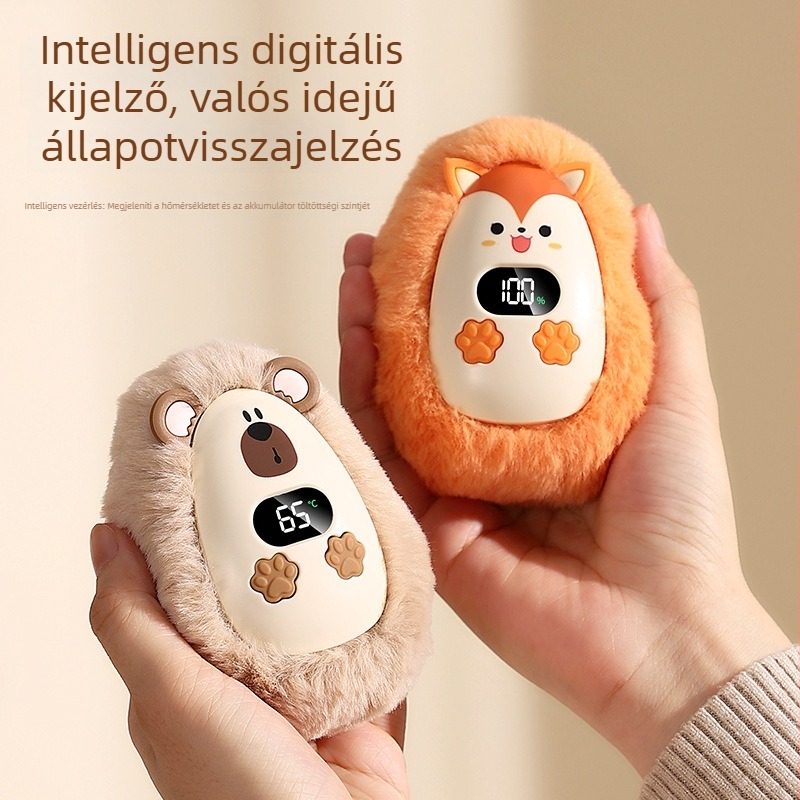 Tölthető plüss kézmelegítő, mini méretű, kompakt kialakítású