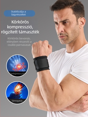 Légáteresztő sportcsuklópánt nedvszívó anyaggal és ínhüvely-védő funkcióval, ideális badminton, kosárlabda és edzés