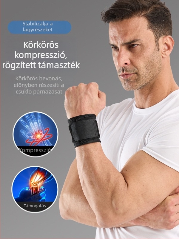 Légáteresztő sportcsuklópánt nedvszívó anyaggal és ínhüvely-védő funkcióval, ideális badminton, kosárlabda és edzés