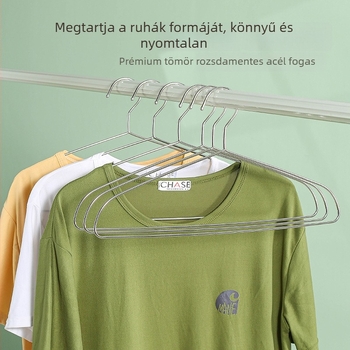 Rozsdamentes acél ruhatartó fogas vállvédővel, háztartási használatra, vastított és megerősített a ruhák szárításához.