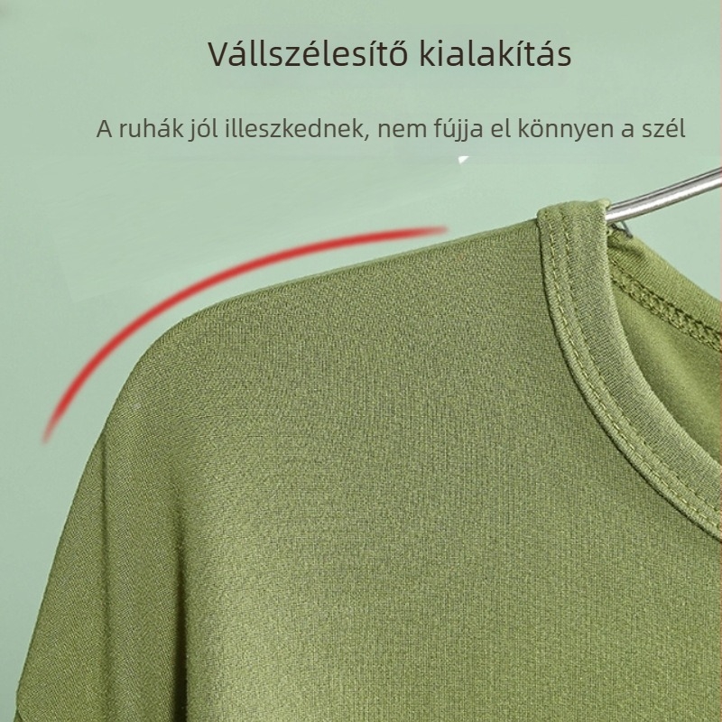 Rozsdamentes acél ruhatartó fogas vállvédővel, háztartási használatra, vastított és megerősített a ruhák szárításához.