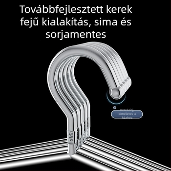 Vastag rozsdamentes acél ruhakasztó, erős, varrat nélküli, csúszásmentes, felnőttek ruháihoz, otthoni használatra