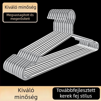 Vastag rozsdamentes acél ruhakasztó, erős, varrat nélküli, csúszásmentes, felnőttek ruháihoz, otthoni használatra