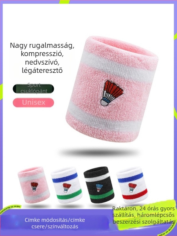 Badminton csuklópánt nedvszívó törölközővel, uniszex sportkiegészítő