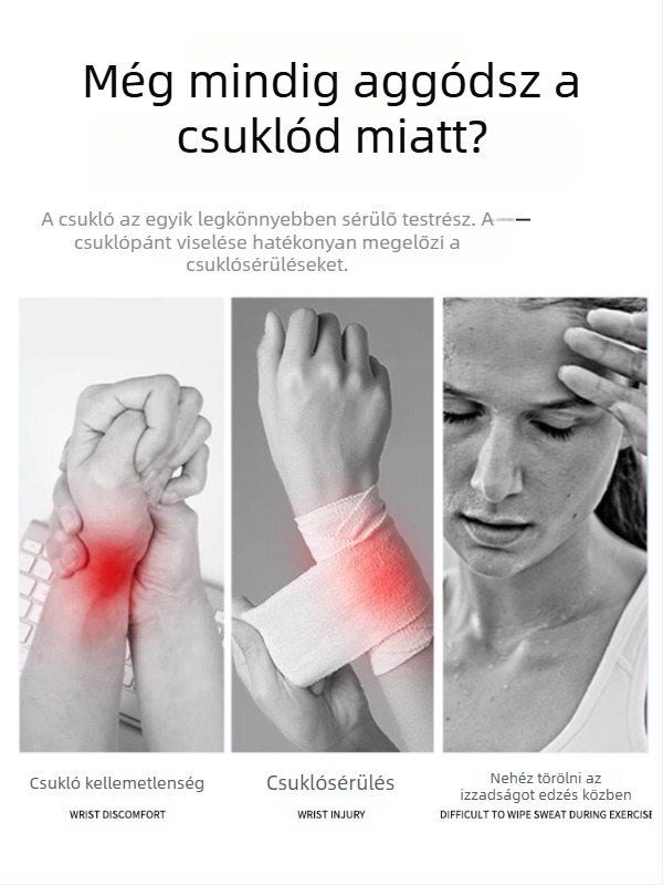 Badminton csuklópánt nedvszívó törölközővel, uniszex sportkiegészítő