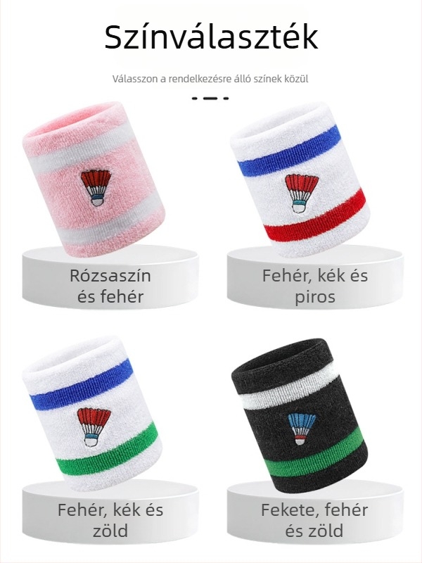Badminton csuklópánt nedvszívó törölközővel, uniszex sportkiegészítő
