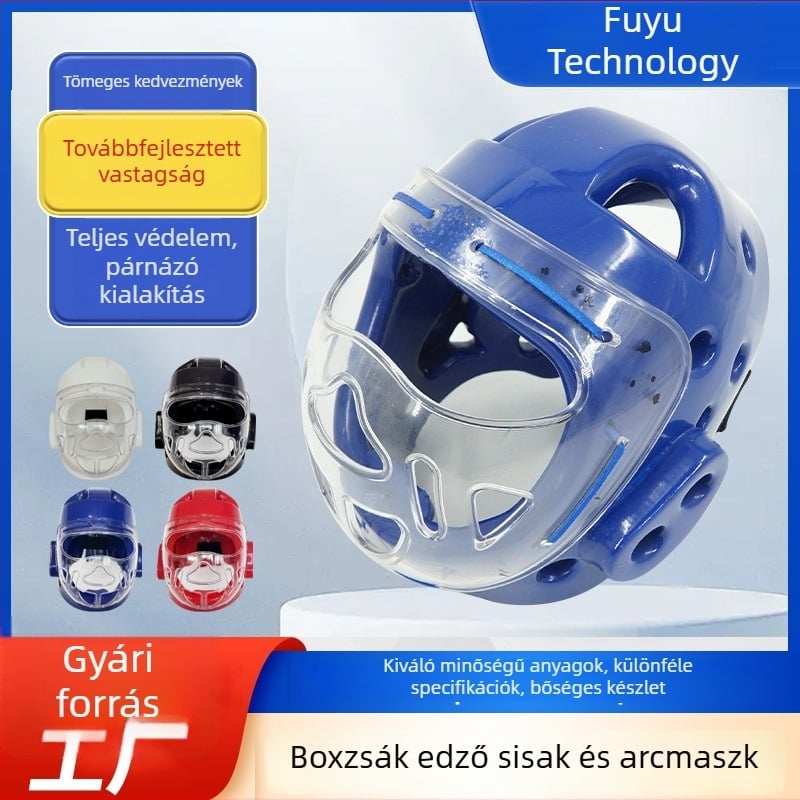 Harcművészetekhez fej- és arcvédő sisak – univerzális edzésvédő bokszhoz, karatéhoz és taekwondohoz