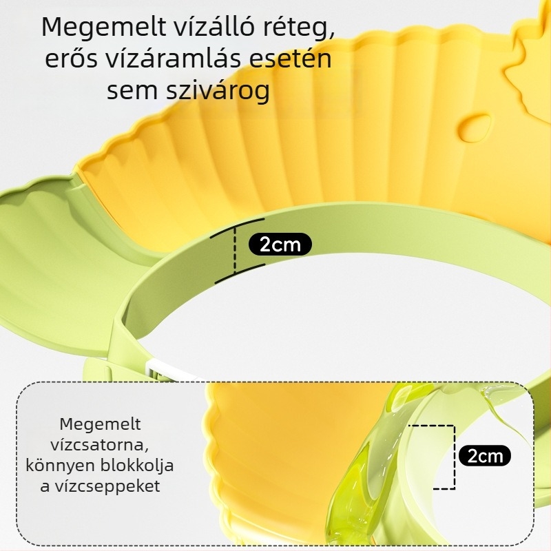 Baba sampon sapka, vízálló fülvédő, állítható fürdő sapka