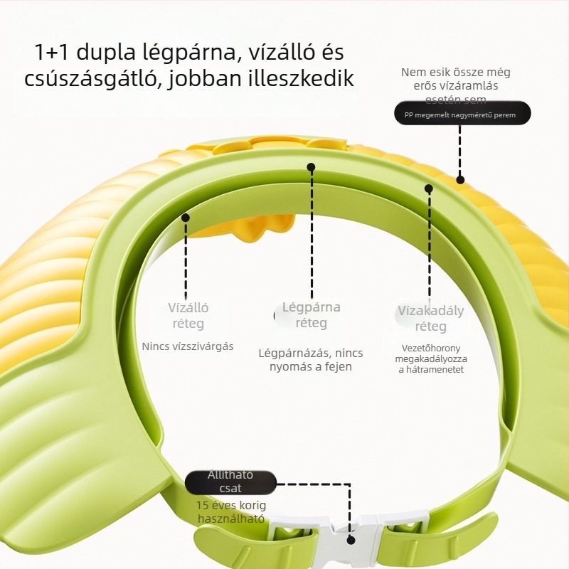 Baba sampon sapka, vízálló fülvédő, állítható fürdő sapka