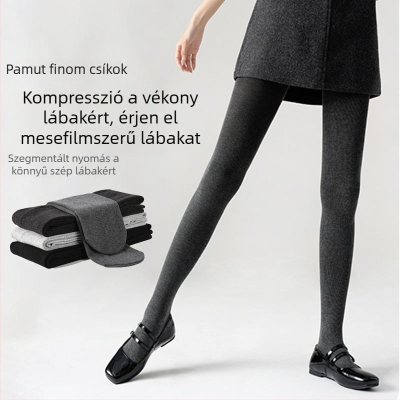 Magas derékú, négyirányban elasztikus leggings pamutszerű tapintású, kényelmes és meleg őszre–télre