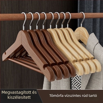 Tömörfa ruhakasztó, csúszásmentes felülettel, gardróbhoz