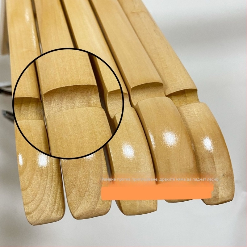 Masszív tömörfa ruhakasztó klippel, csúszásmentes nadrágklip, otthoni használatra
