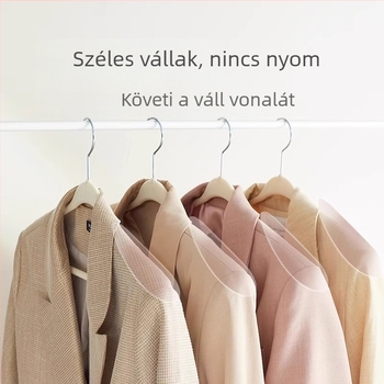 Műanyag ruhafogas széles vállú, csúszásmentes, kabátokhoz és öltönyökhöz