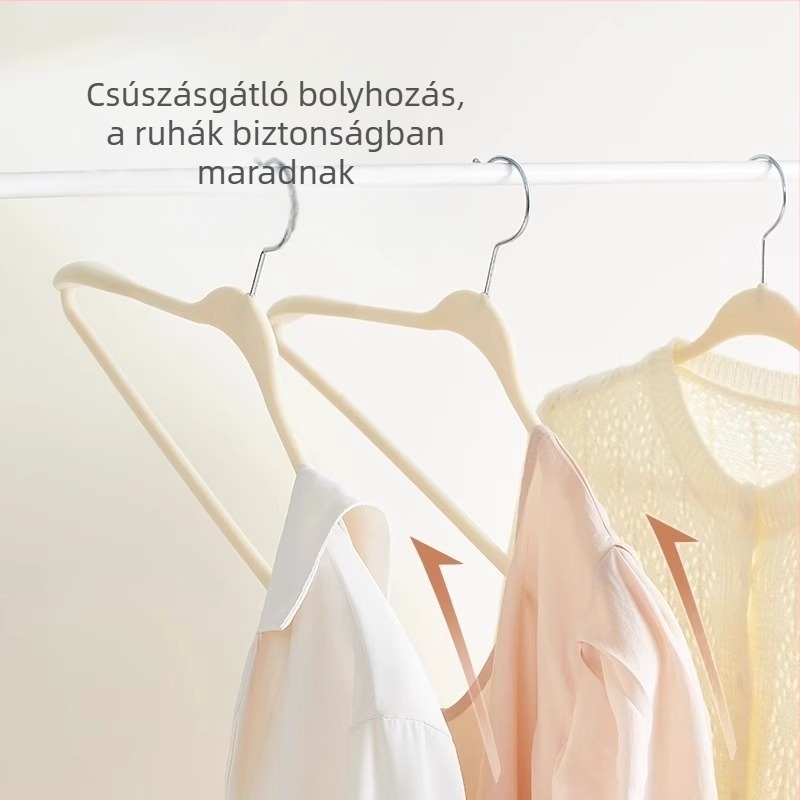 Műanyag ruhafogas széles vállú, csúszásmentes, kabátokhoz és öltönyökhöz