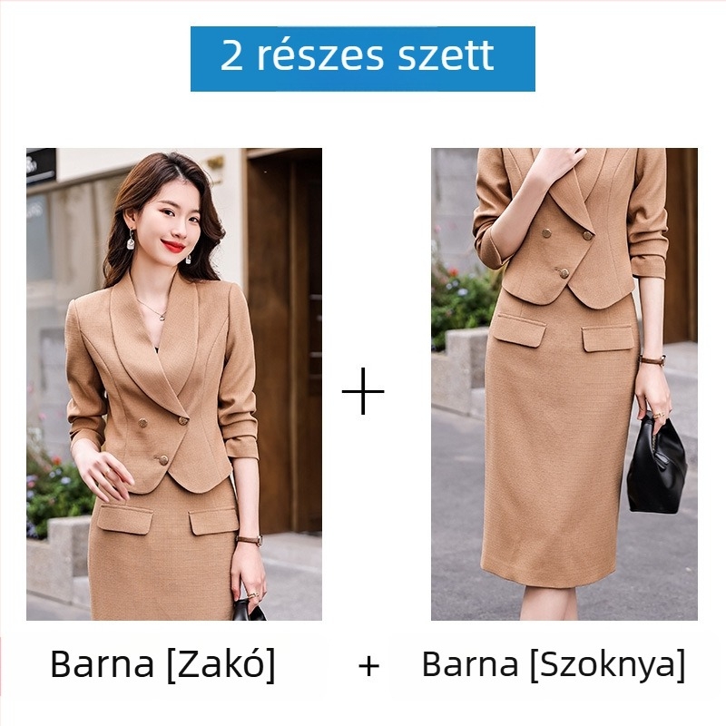 Női kosztüm szett szoknyával, 2023 tavasz, koreai stílus, elegáns, hétköznapi munkahelyi ruházat, két részes