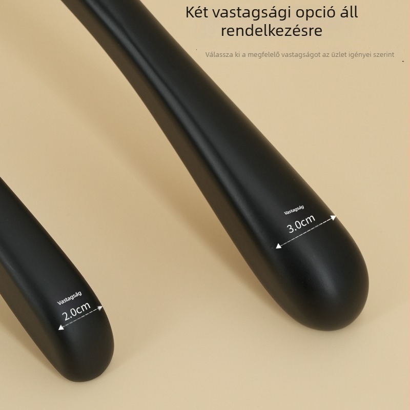 Fekete tömörfa ruhakasztók nők és gyerekek ruháihoz, logóval 61029