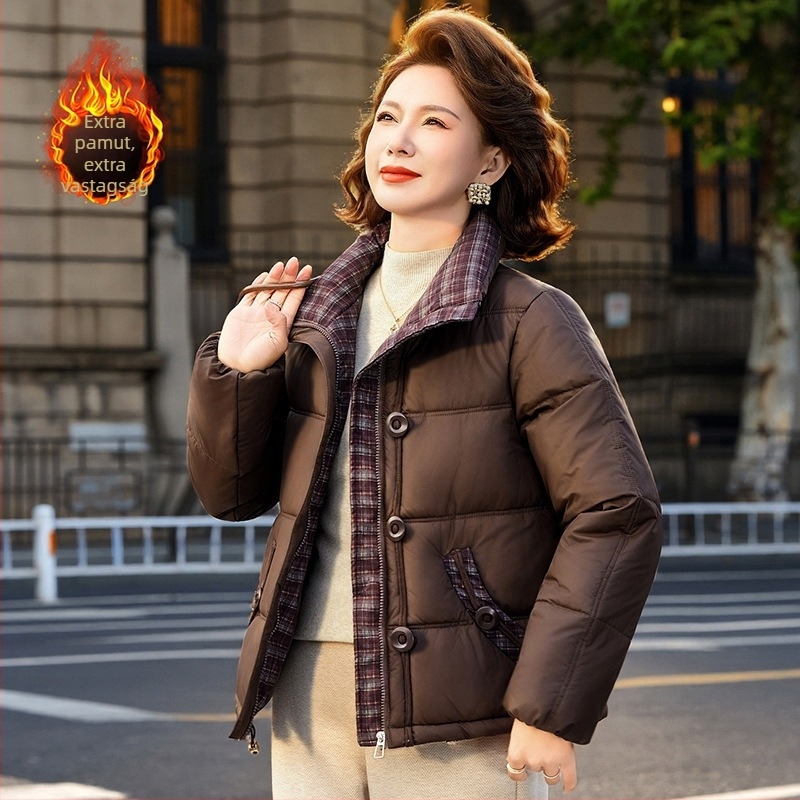 Rövid termetű anyáknak készült téli pehelykabát, 2025-ös új modell, meleg őszi-téli kabát nőknek