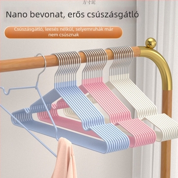 Vastagított műanyag bevonatú ruhakasztó, fémből, felnőtteknek, otthoni használatra