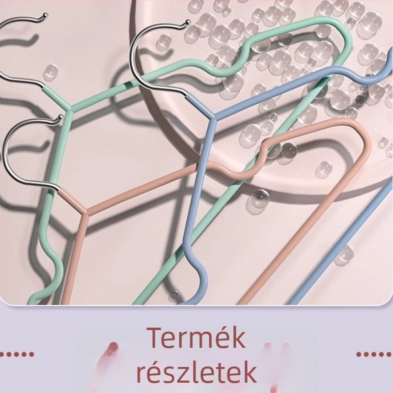 Vastagított műanyag bevonatú ruhakasztó, fémből, felnőtteknek, otthoni használatra
