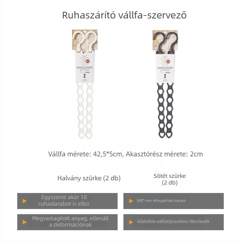 Többszintes ruhaszárító összekapcsolható akasztókkal a gardróbhoz, helytakarékos megoldás otthonra és kollégiumba