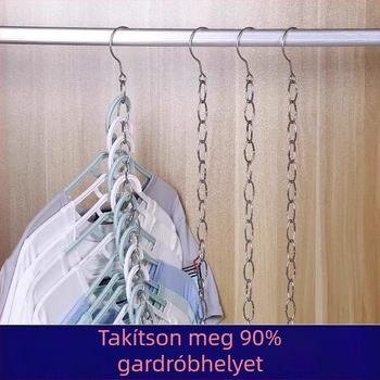 Rozsdamentes acél gardrób tárolólánc – Többfunkciós ruhaszárító és akasztó