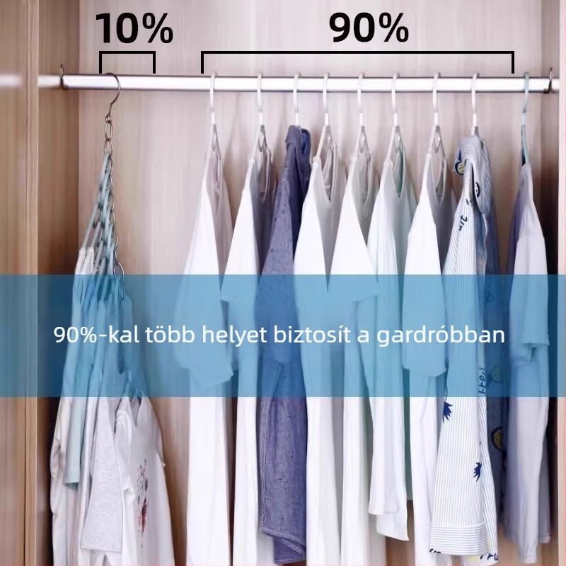 Rozsdamentes acél gardrób tárolólánc – Többfunkciós ruhaszárító és akasztó