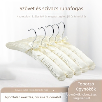 Könnyű luxus ruhafogas textil borítással, otthoni használatra, nyom nélkül a ruhákon, szivacsszerű kivitel