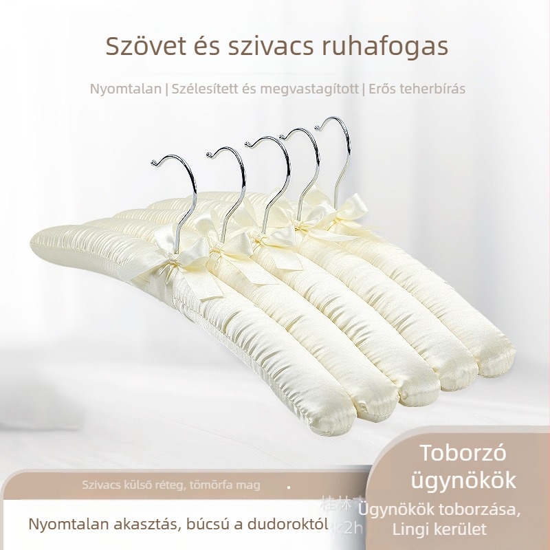 Könnyű luxus ruhafogas textil borítással, otthoni használatra, nyom nélkül a ruhákon, szivacsszerű kivitel