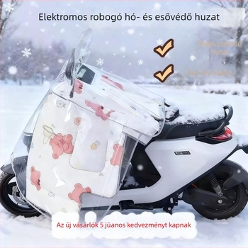 Szélálló esővédő burkolat elektromos járművekhez, por- és vízálló, átlátszó, vastabb és szélesebb kivitel, elektromos robogók és motorkerékpárok számára