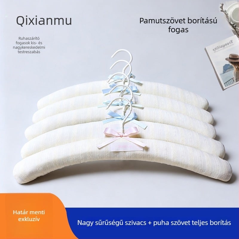 40 cm-es textil bevonat ruhafogas, varrat nélküli, puha párnázással, ideális esküvői ruhákhoz, otthoni használatra