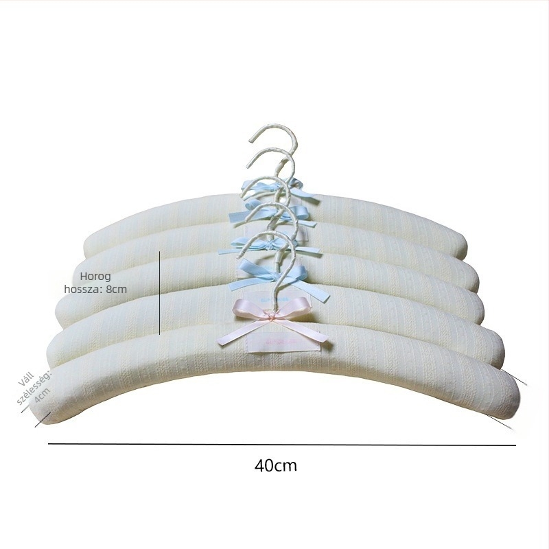 40 cm-es textil bevonat ruhafogas, varrat nélküli, puha párnázással, ideális esküvői ruhákhoz, otthoni használatra