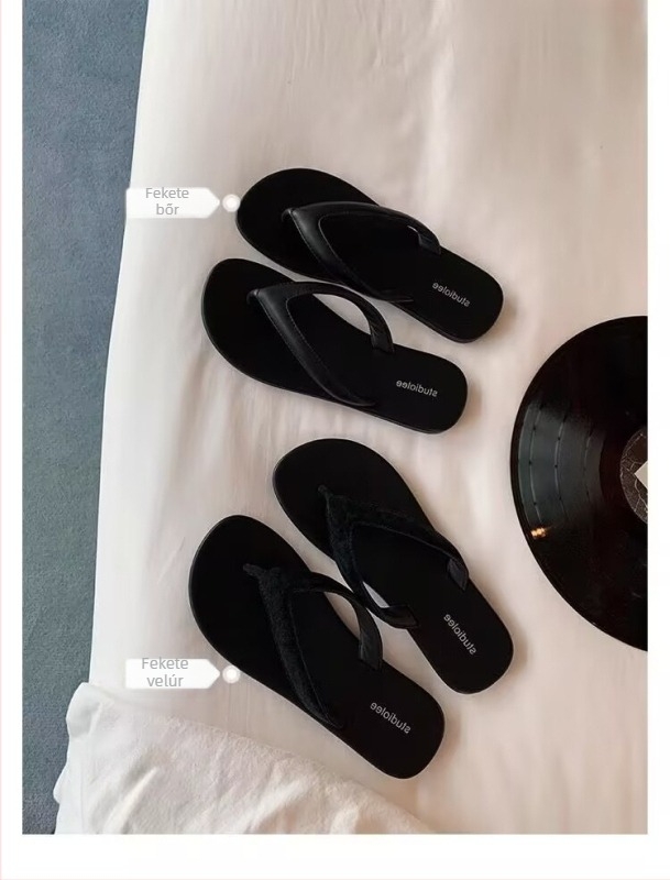 Női PU felsőrészes lapos szandál, könnyű gumírozott talppal, strandra és nyaralásra