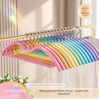 Széles vállú, csúszásmentes, nyomot nem hagyó ruhafogasok otthoni használatra – 7 darabos készlet, színes