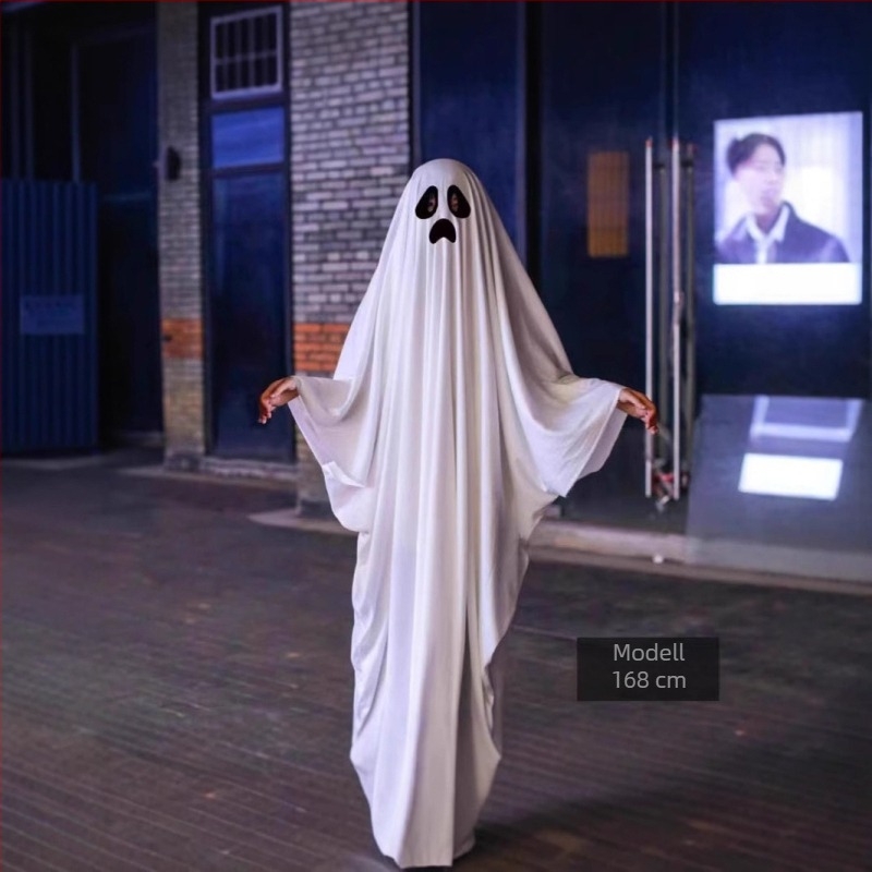 Fehér szellem Halloween jelmez cosplay és maszkabálhoz – gyerekeknek és felnőtteknek