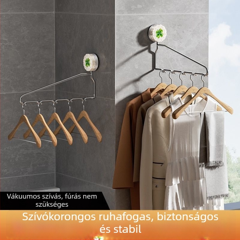 Utazáshoz tervezett ruhaszárító szívócsészével – ablakra tapadó, fúrás nélkül, fürdőszobában