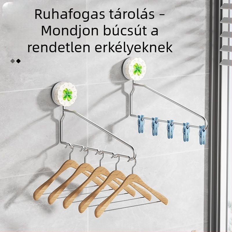 Utazáshoz tervezett ruhaszárító szívócsészével – ablakra tapadó, fúrás nélkül, fürdőszobában
