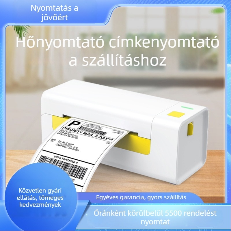 Termikus címkenyomtató szállítási címkékhez és vonalkódhoz, többfunkciós nyomtatás