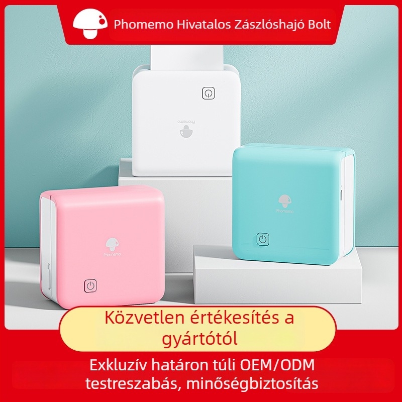 Phomemo M02PRO Hordozható Bluetooth termikus nyomtató telefonhoz - kompakt otthoni nyomtató gyakorló feladatokhoz