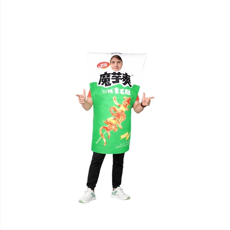 Halloween cosplay jelmez, szórakoztató rendezvényruha, szivacsos karakterjelmez