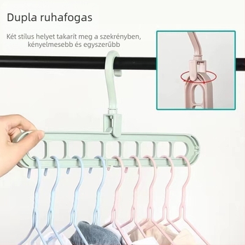 Többfunkciós kilenclyukas ruhafogó és szárítóállvány otthoni használatra